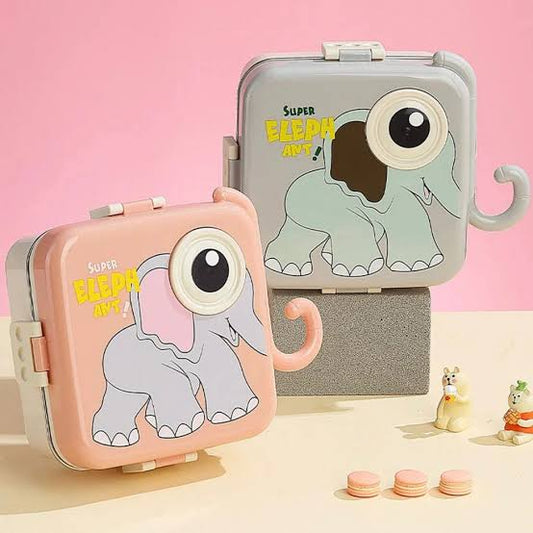 Double Decker Elephant Lunch Box (1080 ml) 3 section stainless steel